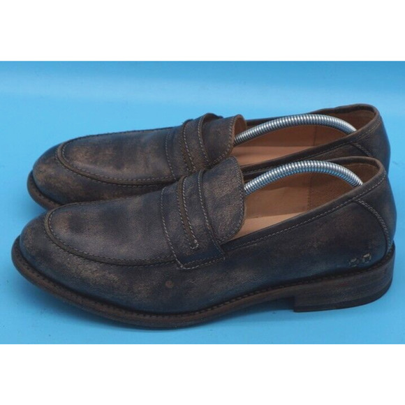 Bed Stu Cobbler Mens sz 11 Distressed Brown Leather Slip On Loafers Shoes
